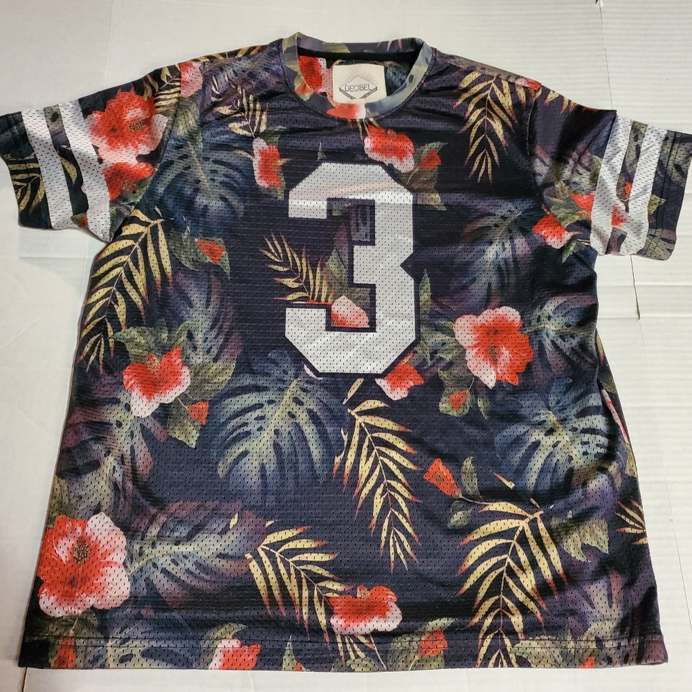 Decibel Hawaiian print football jersey
